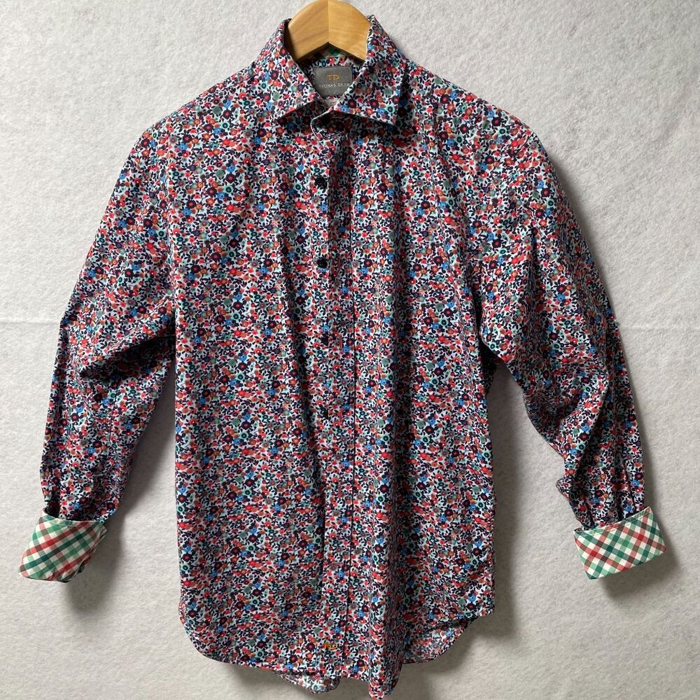 Men's Floral Long Sleeve Small Button Up Thomas Dean